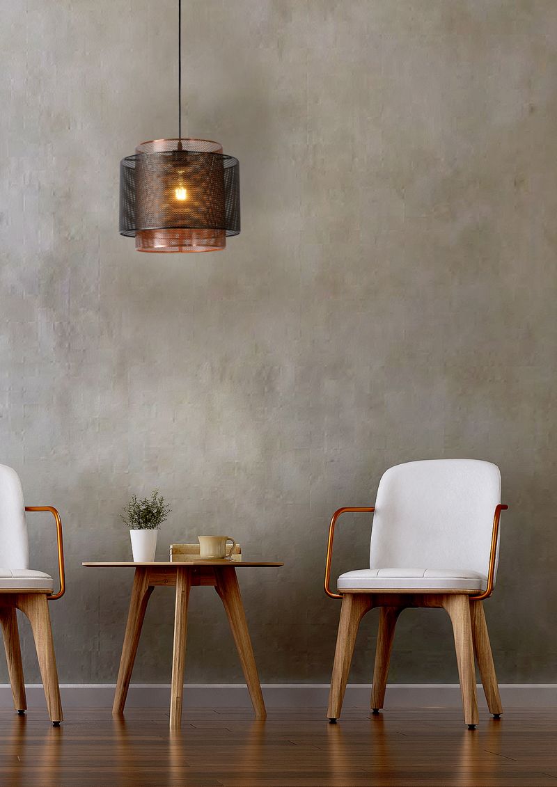 Lucide ORRIN - Závesné svietidlo - Ø 34 cm - 1xE27 - Čierna